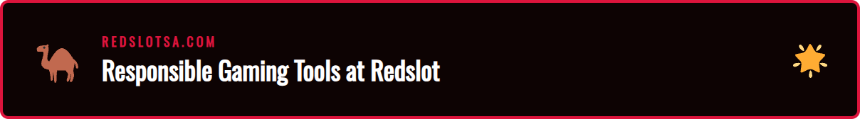 A graphic showing the responsible gaming section of the Redslot website, with options for deposit limits and self-exclusion.